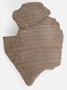 Ostrakon with a Letter from Papnoute and Epiphanius to Cyriacus, Coptic, 600. Creator: Unknown.