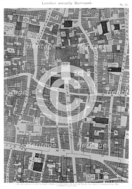 'London actually Surveyed', 1677 (1886).Artist: William Griggs