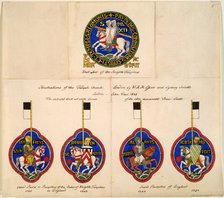 Knights Templar Seals of 1180, 1203, 1224, 1234, 1845. Artist: Essex, Richard Hamilton (1802-1855)
