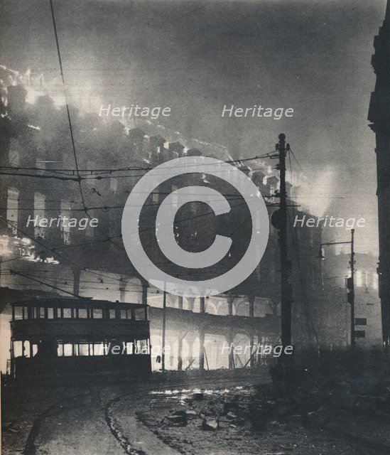 'Nine Hours of Bombing. When Sheffield's turn came it was mid-winter'. 1940 (1942). Artist: Unknown.