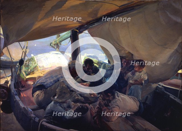 Lunch on the boat. Artist: Sorolla y Bastida, Joaquín (1863-1923)