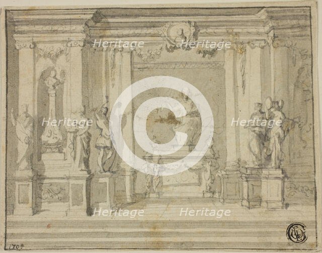 Inner Portico with Statues, n.d. Creator: Unknown.