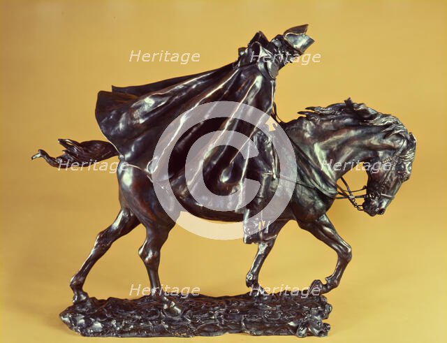 Horseman in a Storm, c. 1880-1885/cast after 1891. Creator: Jean Louis Ernest Meissonier.