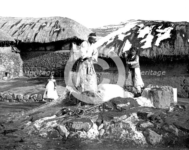 Korean villagers, Korea, 1900. Artist: Unknown