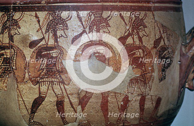Detail of the Greek Warrior Vase, 13th century BC. Artist: Unknown
