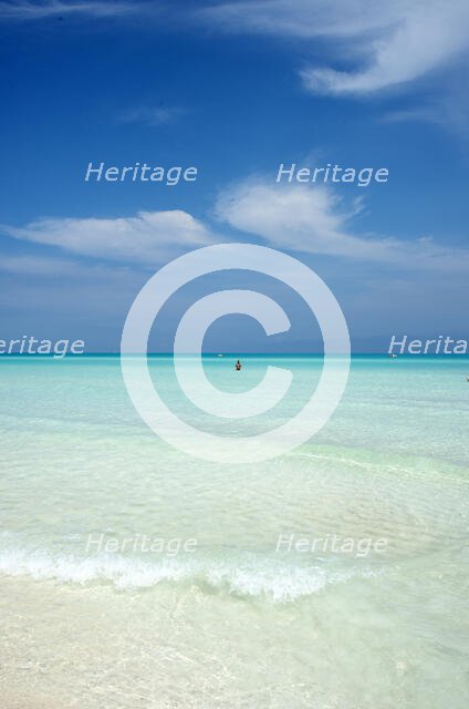 The (almost pristine) beach at Cayo Santa Maria, Cuba, Caribbean, 2024. Creator: Ethel Davies.