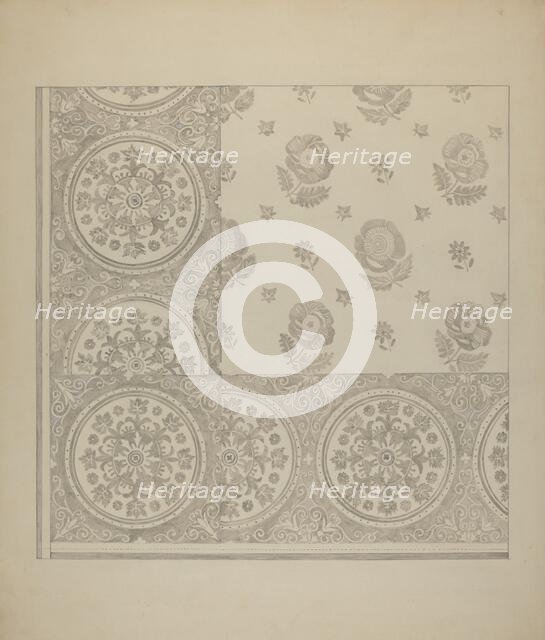 Linen Towel - Flower Design, c. 1937. Creator: Katherine Hastings.