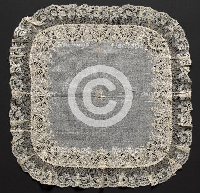 Embroidered Handkerchief, second half of 19th century. Creator: Unknown.