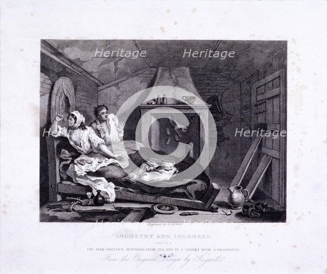 'The idle 'prentice returned from sea..., plate VII of Industry and Idleness 1833. Artist: S Davenport