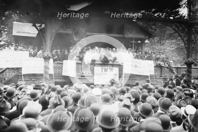 J.J. Ettor speaking to striking barbers, Union Square, N.Y., 1913. Creator: Bain News Service.