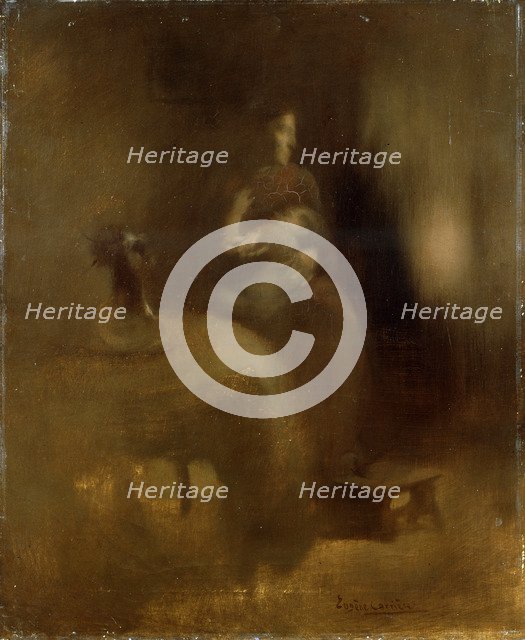 'Woman with a Baby in Her Lap', 1890s.  Artist: Eugene Carriere