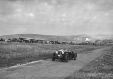 Bentley competing in the Bugatti Owners Club Lewes Speed Trials, Sussex, 1937. Artist: Bill Brunell.