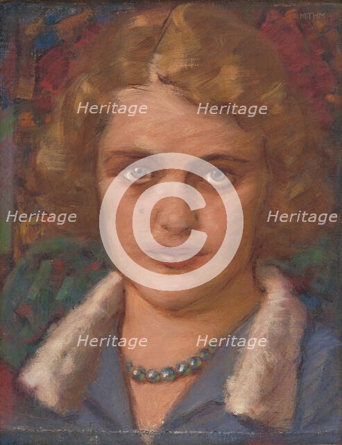 Portrait of a Girl with Beads, 1920-1930. Creator: Milan Thomka Mitrovsky.