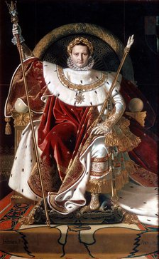'Napoleon on his Imperial Throne', 1804. Artist: Napoleon Bonaparte I
