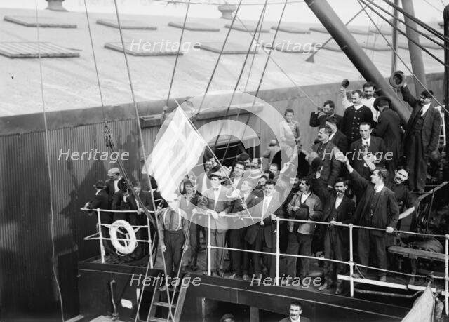 Greeks boarding MADONNA, 1912. Creator: Bain News Service.