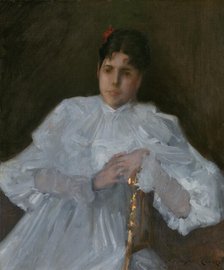 Girl in White, ca. 1890. Creator: William Merritt Chase.