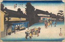 Narumi, Meibutsu Arimatsu Shibori, ca. 1832-1833. Creator: Ando Hiroshige.