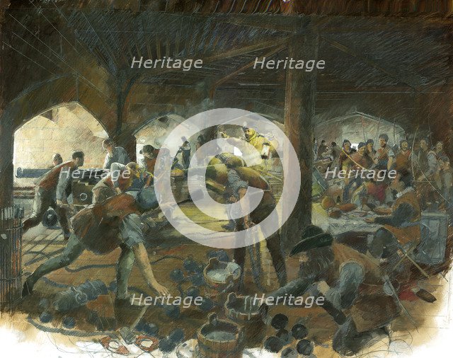 Gun Deck, Pendennis Castle, c1540s, (c1970-2010). Artist: Ivan Lapper.