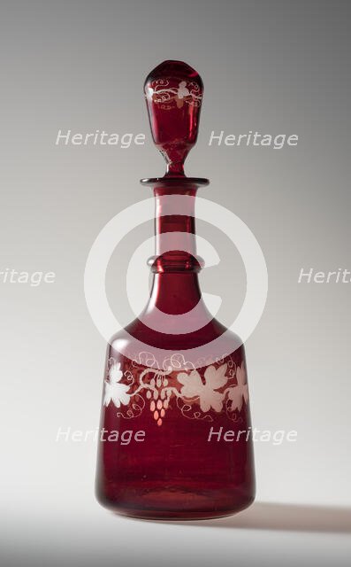 Decanter And Stopper, c1850-75. Creator: Unknown.