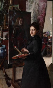 Madeleine Smith at the easel, c1890. Creator: Roederstein, Ottilie Wilhelmine (1859-1937).