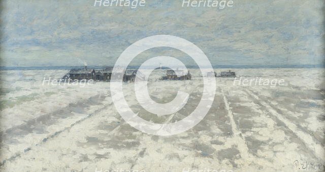 Winter Landscape. Scene from Öland, 1890s. Creator: Per Ekstrom.