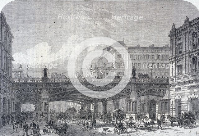 Holborn Viaduct, London, 1867. Artist: FW