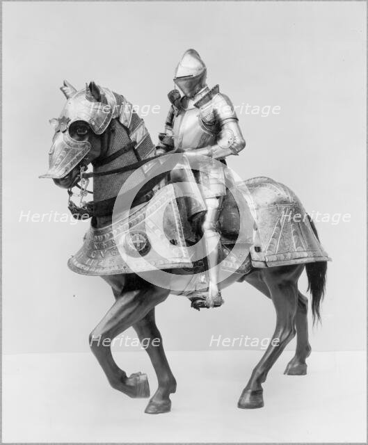 Armour for Man and Horse, German, Nuremberg, dated 1548, with later restorations. Creator: Kunz Lochner.