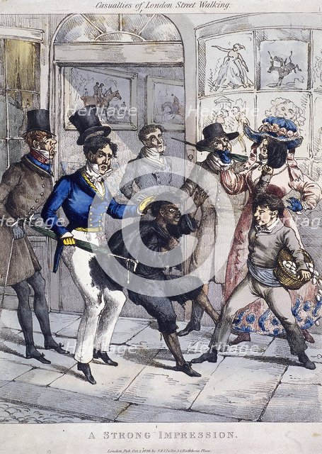 'Casualties of London street walking:a strong impression', London, 1826. Artist: Anon