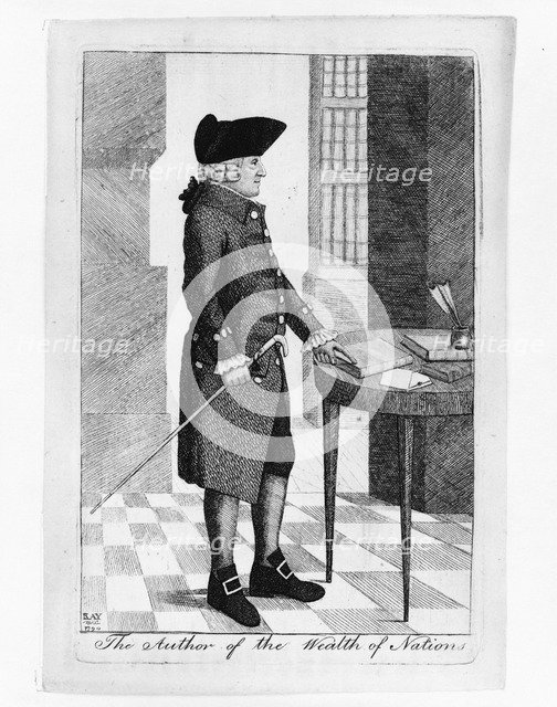 Portrait of Adam Smith (1723-1790) (The Author of The Wealth of nations), 1790. Artist: Kay, John (1742-1826)