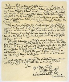 Letter from Daniel Defoe to Charles Montague, 1705.Artist: Daniel Defoe