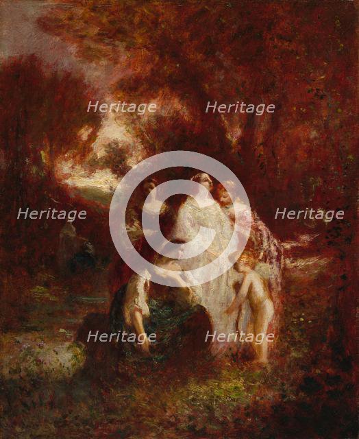 Figures in the Woods, c. 1857-1862. Creator: Adolphe Monticelli (French, 1824-1886).