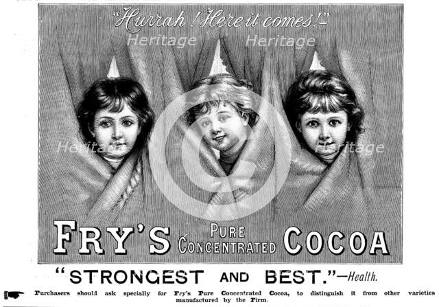 Advertisement for Fry's Cocoa, 1895.  Creator: Unknown.