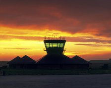 Air Traffic Control tower, RAF Leeming, North Yorkshire, 1990. Artist: Unknown