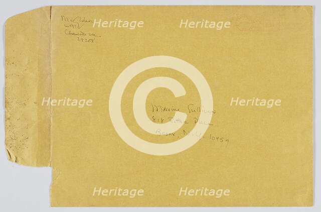 Envelope addressed to Maxine Sullivan, July 7, 1983. Creator: Unknown.