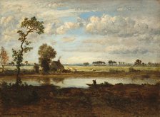 Landscape with Boatman, c. 1860. Creator: Theodore Rousseau.