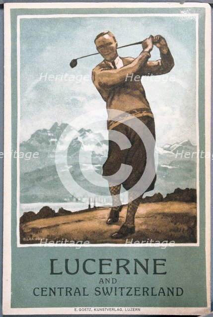 Postcard for golfing resort, Lucerne, Switzerland, c1920s. Artist: Unknown
