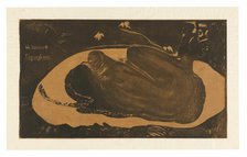 Manau tupapau (She Thinks of the Ghost or The Ghost Thinks of Her), from the Noa Noa Suite, 1893/94. Creator: Paul Gauguin.