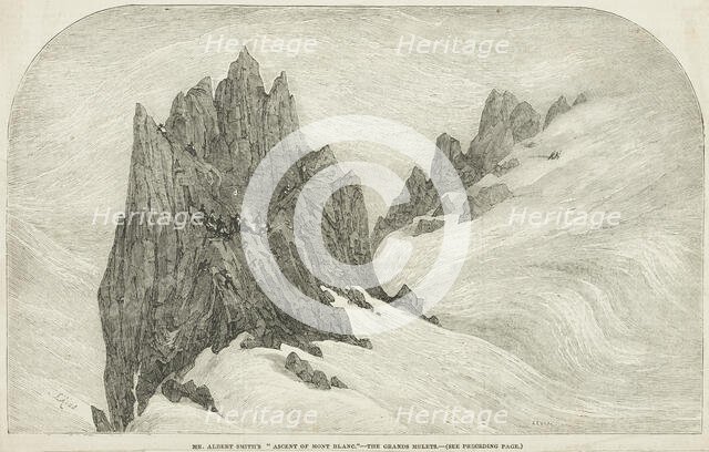 Mr. Albert Smith's "Ascent of Mont Blanc" - the Grands Mulets, 1852. Creator: Edmund Evans.
