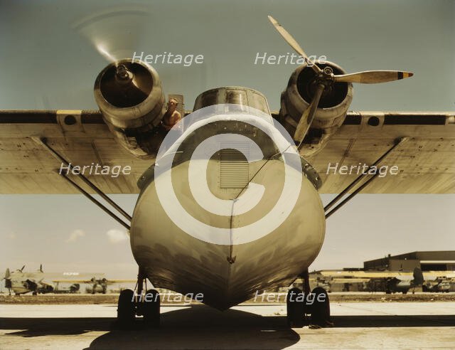 Plane at the Naval Air Base, Corpus Christi, Texas, 1942. Creator: Howard Hollem.