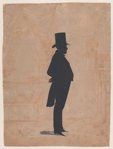 Silhouette of an unknown man in a top hat and tails, 1828-83. Creator: William Henry Brown.