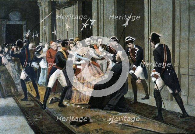 Attack against Queen Isabella II by the priest Merino on February 2, 1852. Creator: Bejar Novella, Pablo (1869-1920).