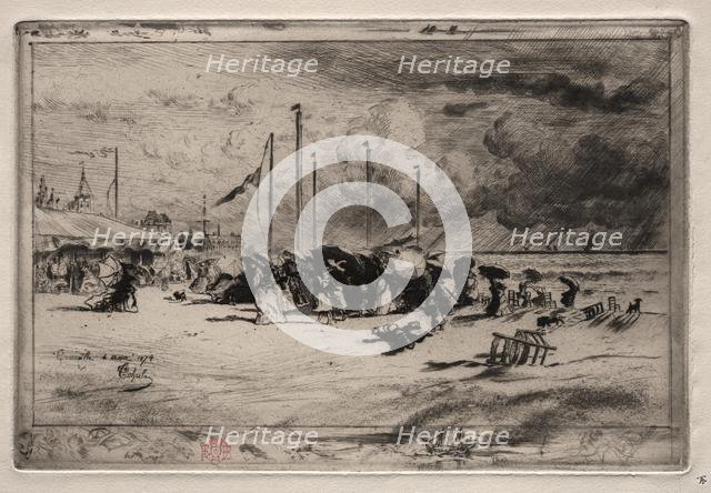 A Squall at Trouville, 1874. Creator: Félix Hilaire Buhot (French, 1847-1898).