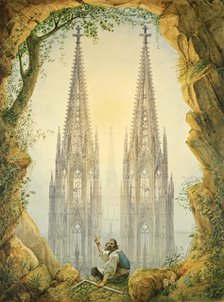 Vision of the Completed Spires of the Cologne Cathedral, 1861. Artist: Statz, Vincenz (1819-1898)
