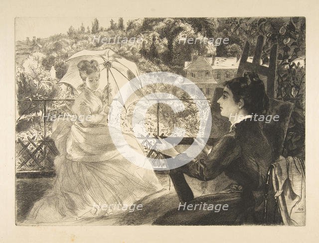 La Terrasse de la VIlla Brancas, 1876. Creator: Felix Bracquemond.