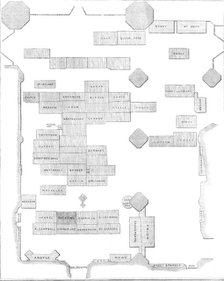 Plan of Poets' Corner, Westminster Abbey, 1870. Creator: Unknown.