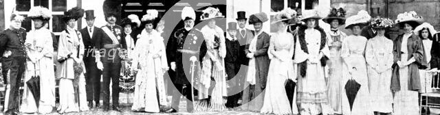 The King and Queen...Lord and Lady Derby...royal house-party at Knowsley Hall, 1909. Creator: Lafayette.