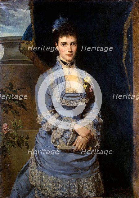 Portrait of Grand Duchess Maria Fyodorovna, Princess Dagmar of Denmark', (1847-1928), 1874. Creator: Angeli, Heinrich von (1840-1925).