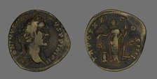 Sestertius (Coin) Portraying Emperor Antoninus Pius, 157-158. Creator: Unknown.