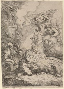The Holy Family Adored by Angels (The Large Nativity). Creator: Bartolomeo Biscaino.