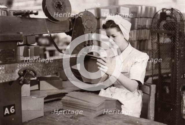 Making boxes, Rowntree factory, York, Yorkshire, 1949. Artist: Unknown